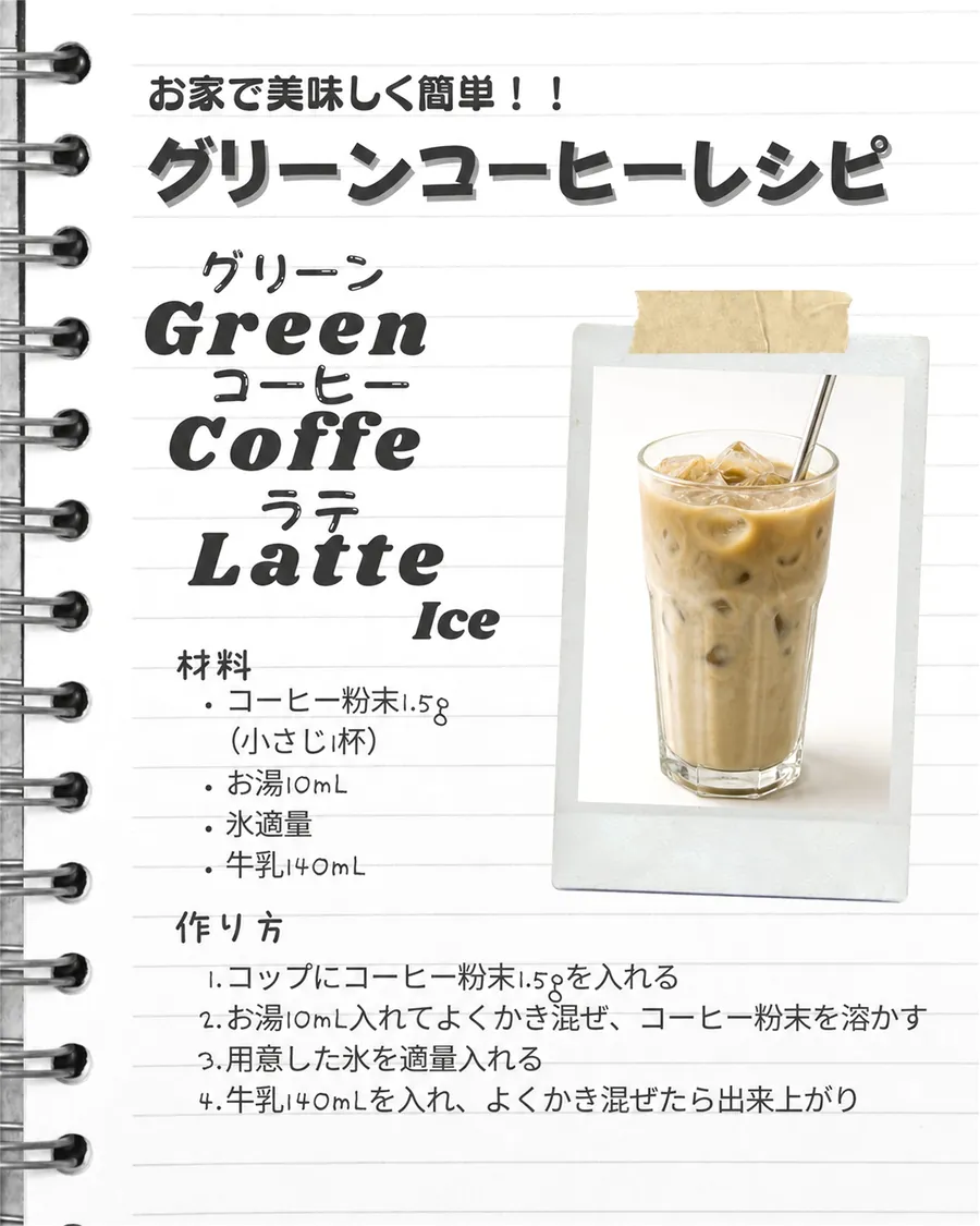 グリーンコーヒーラテアイスのレシピ
